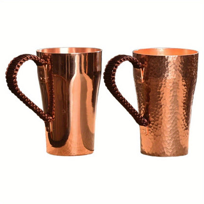 One Copper Coffee Mug with a Capacity of 13.53oz, Suitable for Water, Tea, And Other Beverages. This Handmade Copper Cup Is Perfect for Milk Drinks And Is Ideal for Weddings