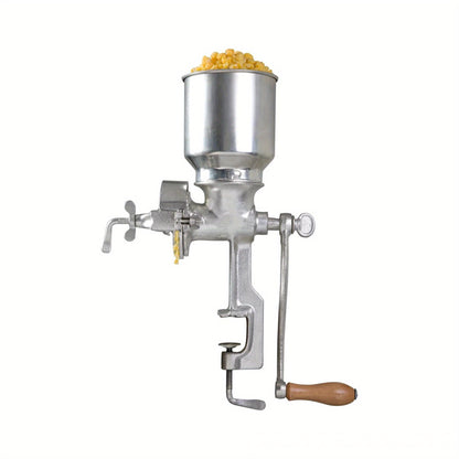 Manual High-Hopper Grain Grinder, Made in Colombia, Silver