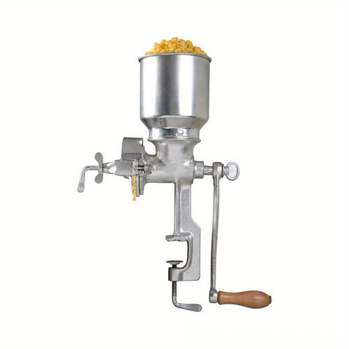 Manual High-Hopper Grain Grinder, Made in Colombia, Silver