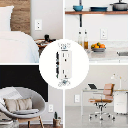 DEWENWILS Decorator Receptacle Outlet, 20pcs Standard Wall Outlets, 15Amp/ 125V, Tamper Resistant, Wall Plates Included, White-HRWS20A