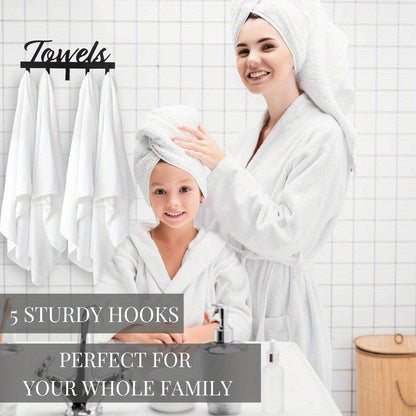 Bathroom Towel Rack for Wall Mount - Space Saving And Easy to Install Towel Holder Hooks -The Perfect Addition to Your Bathroom Decor