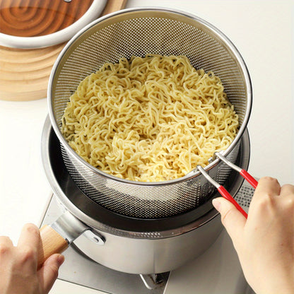 Versatile Cookware Set Made of Stainless Steel, Featuring a Frying Basket And a Glass Lid - Includes Non-Stick Options, Deep Fryer, Noodle Pot, Ricotta Pot
