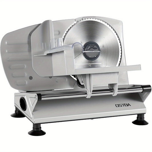 Electric Deli Food Slicer with Removable Stainless Steel Blades – Adjustable Thickness Meat Slicer for Home, Easy to Clean, Slices Cold Cuts, Cheese, Bread & Fruit