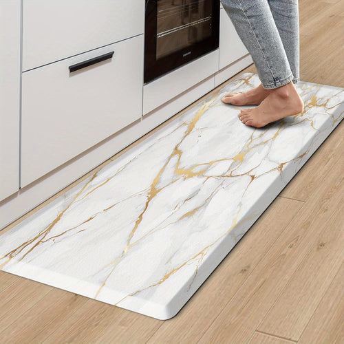 Kitchen Mat, 1/2 Inch Thick Anti Fatigue Kitchen Rugs And Mats Cushioned Kitchen Floor Mat Non-Skid Kitchen Mats for Standing Desk Office Sink 17.3" X 39", White