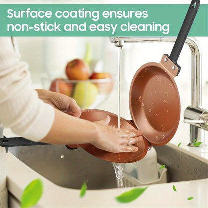 Pancake Pan, Double-Sided Non-Stick Pancake Maker, Reversible, Folding Breakfast Frying Pan for Fluffy Pancakes Omelette Frittata And More