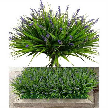 Artificial Lavender Flowers 11pcs UV Resistant Outdoor Indoor Fake Flower Stems, No Fade Realistic Plastic Lavender for Garden Patio Wedding Party Home Decor, Low Maintenance Floral Arrangement