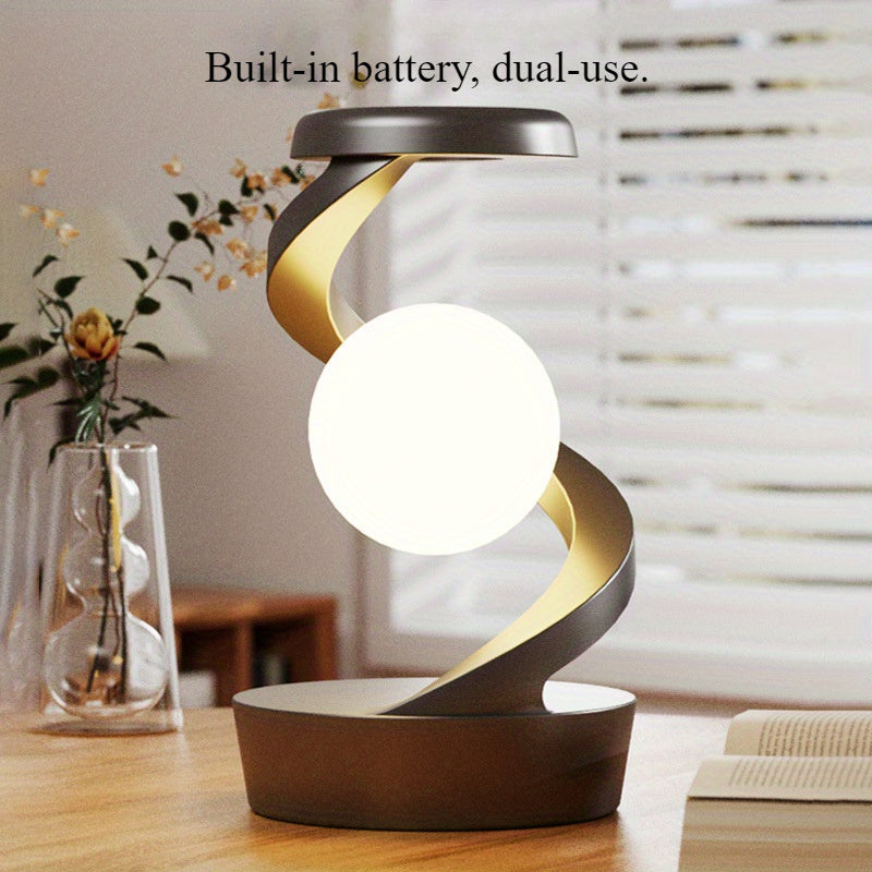 HNJUGFE Minimalist Halloween Creative Floating Night Light Wireless Phone Charger Smart Desktop Visual Floating Rotating Lamp Bedroom Party Atmosphere Lamp Smartphone Wireless Charging Night Light Christmas Gifts, Birthday Gifts