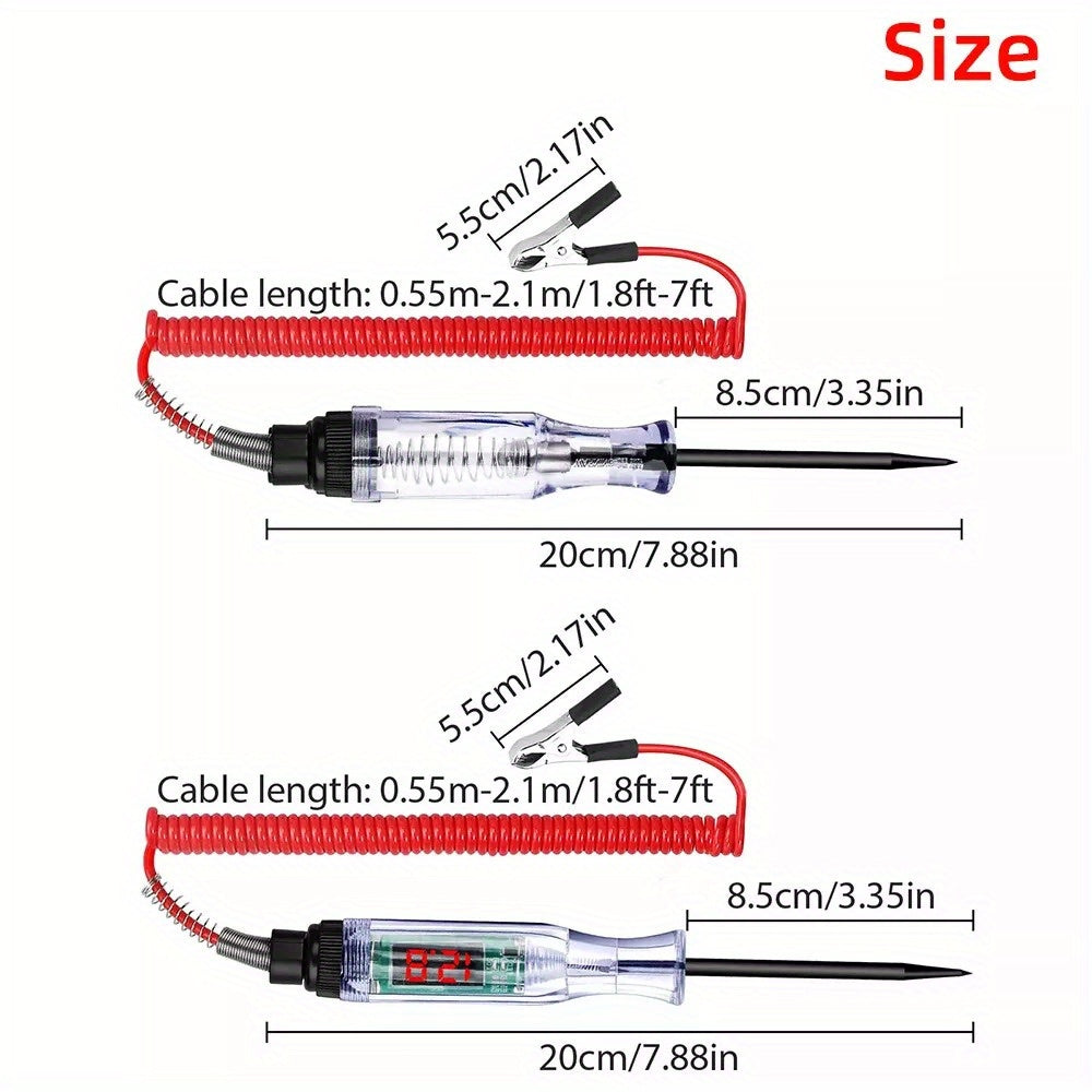 2pcs 6-24V Digital Electric Voltage Circuit Tester Automotive Test Light Car Truck-give As A Present4 Marker Pens