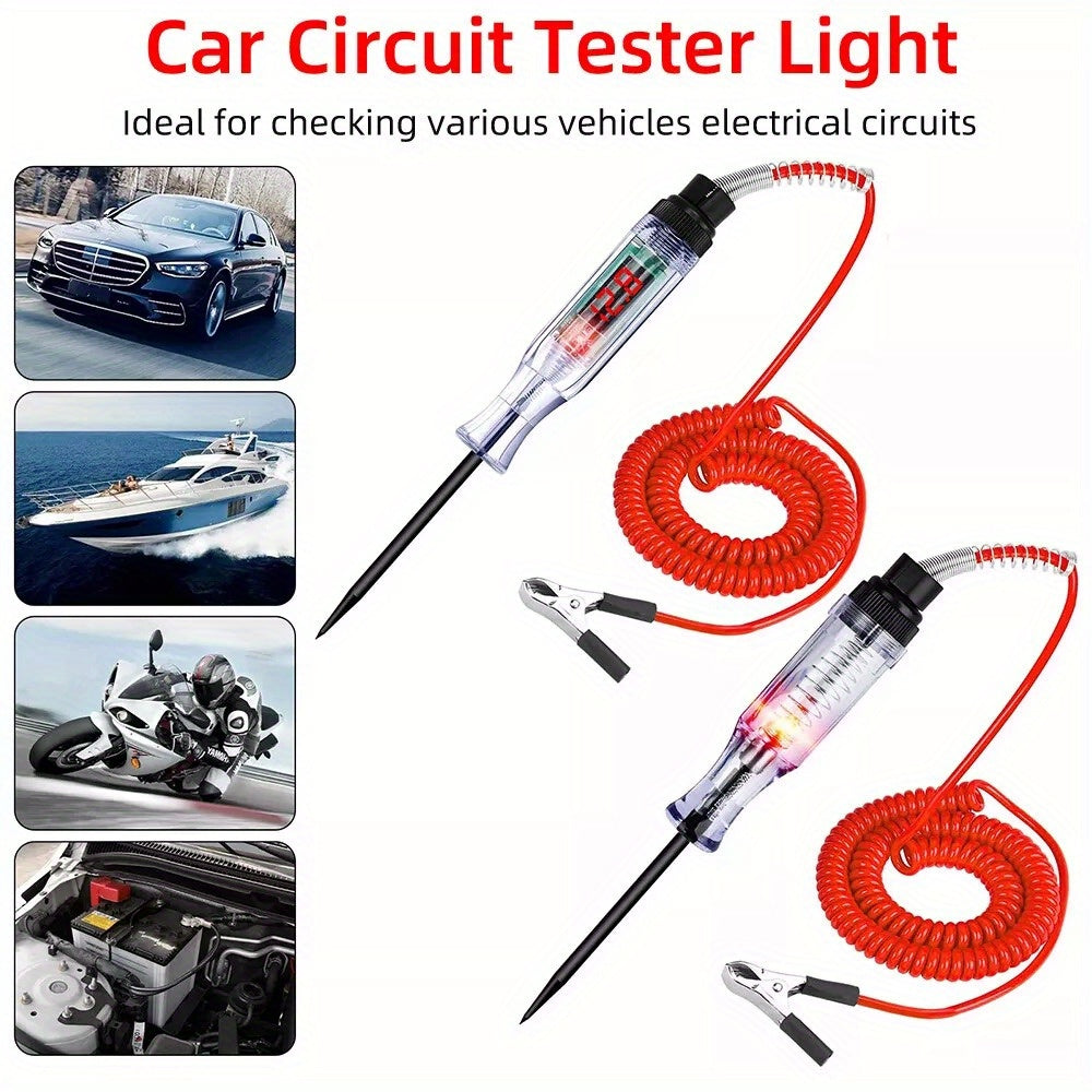 2pcs 6-24V Digital Electric Voltage Circuit Tester Automotive Test Light Car Truck-give As A Present4 Marker Pens