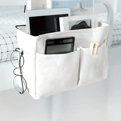 2Pack Bedside Organizer, Hanging Storage Solution for Dormitory Beds, Bunk Beds, And Hospital Bed Rails, Ideal for Holding Magazines, Books, Phones, Kettles, And Glasses, Shelf Baskets