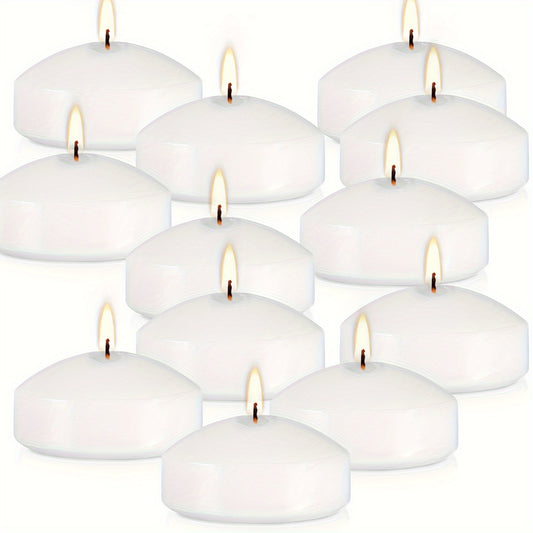 Floating Candles White 42 Pack Glitter Embellished Small Candle Set for Christmas Halloween Easter Thanksgiving Day of the Dead, Indoor Holiday Party Table Decoration Candles