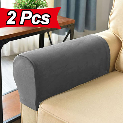 2pcs/ Set Stretch Armrest Covers Spandex Arm Covers for Chairs Couch Sofa Elastic Plaid Pattern Armchair Slipcovers for Living Room Home Decor Stretch Armrest Covers Velvet Arm Covers for Chairs Couch Sofa Armchair Slipcovers for Recliner Sofa