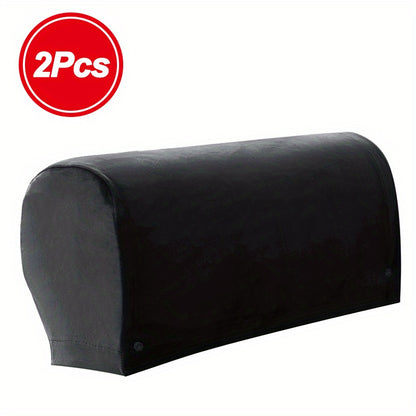 2pcs/ Set Stretch Armrest Covers Spandex Arm Covers for Chairs Couch Sofa Elastic Plaid Pattern Armchair Slipcovers for Living Room Home Decor Stretch Armrest Covers Velvet Arm Covers for Chairs Couch Sofa Armchair Slipcovers for Recliner Sofa