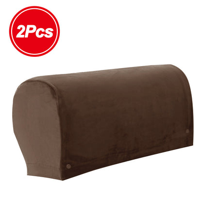 2pcs/ Set Stretch Armrest Covers Spandex Arm Covers for Chairs Couch Sofa Elastic Plaid Pattern Armchair Slipcovers for Living Room Home Decor Stretch Armrest Covers Velvet Arm Covers for Chairs Couch Sofa Armchair Slipcovers for Recliner Sofa