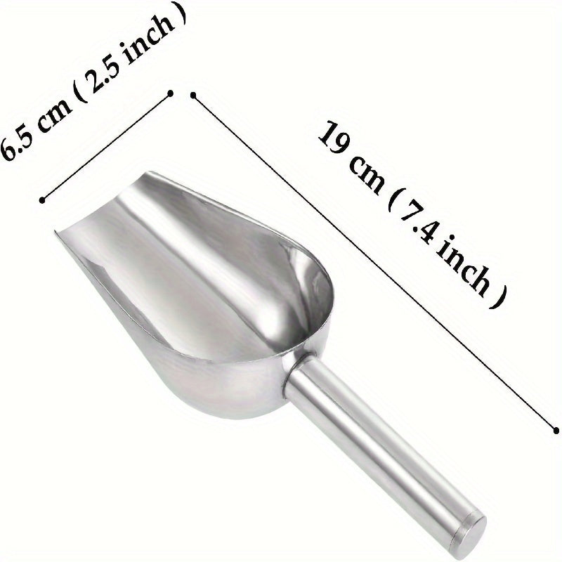 4pcs Stainless Steel Ice Spoon -3 Ounces, Versatile Kitchen And Bar Tool, RV Kitchen For Ice, Sugar, Beans, Rice - Perfect For Parties, Weddings, And Pet Food