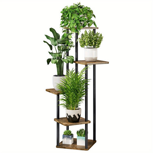 Corner Plant Stand Indoor, Tall Metal Plant Shelf for Multiple Plants, 5 Tier Flower Stand for Patio Garden Balcony Living Room Bedroom, Utility Racks