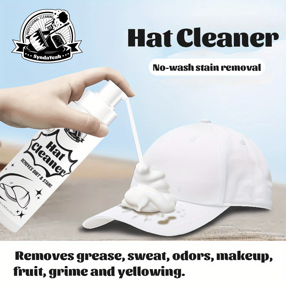 Hat Cleaner Foam Spray – Professional Stain Remover for Wool, Felt & Fur Hats, Removes Dirt, Sweat & Fingerprints, 6.76 Fl Oz (200ml), All-Season Hat Care, Great Gift for Hat Lovers (1/2/3/5 Pack)