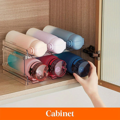 Stackable Water Bottle Organizer, for Cabinet, Kitchen Pantry Organization And Storage, Tumbler Travel Mug Cup Holder, Plastic Fridge Wine Racks, Hold 5/6/11 Bottles for Business for Business