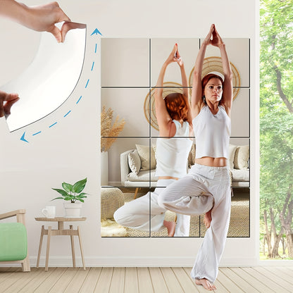12 12-Inch Mirror Wall Stickers - Acrylic Wall Stickers for Home Office Decoration, Wedding Anniversary, Easy Installation, Protective, Reflective Wall for Living Room, Bedroom And Kitchen