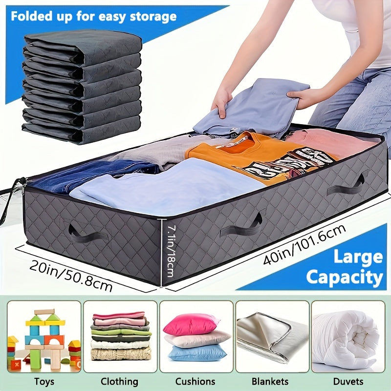 2/4/6pcs 23.78gal Extra Large Under Bed Storage Box Set - with Transparent Window And Sturdy Handles, It Can Be Used to Store Clothes, Quilts And, Which Is An Ideal Choice for Organizing Your Home., Under-Bed Storage