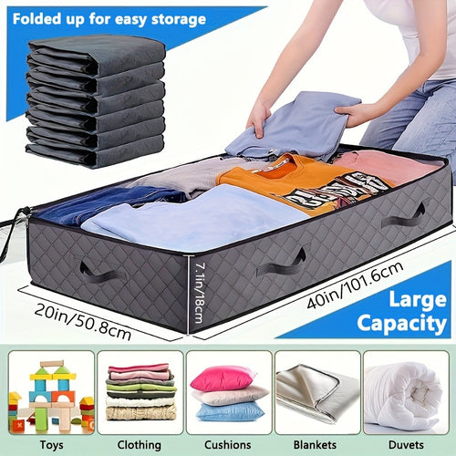 2/4/6pcs 23.78gal Extra Large Under Bed Storage Box Set - with Transparent Window And Sturdy Handles, It Can Be Used to Store Clothes, Quilts And, Which Is An Ideal Choice for Organizing Your Home., Under-Bed Storage
