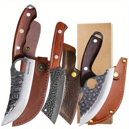 3/4pcs, Kitchen Chef Knife Set, Barbecue Knife Utility Knife Stainless Steel Boning Knife Professional Vegetable Chopper Fish Knife Mini Knife Cheese Pizza Small Pocket Knife For Kitchen Convenience