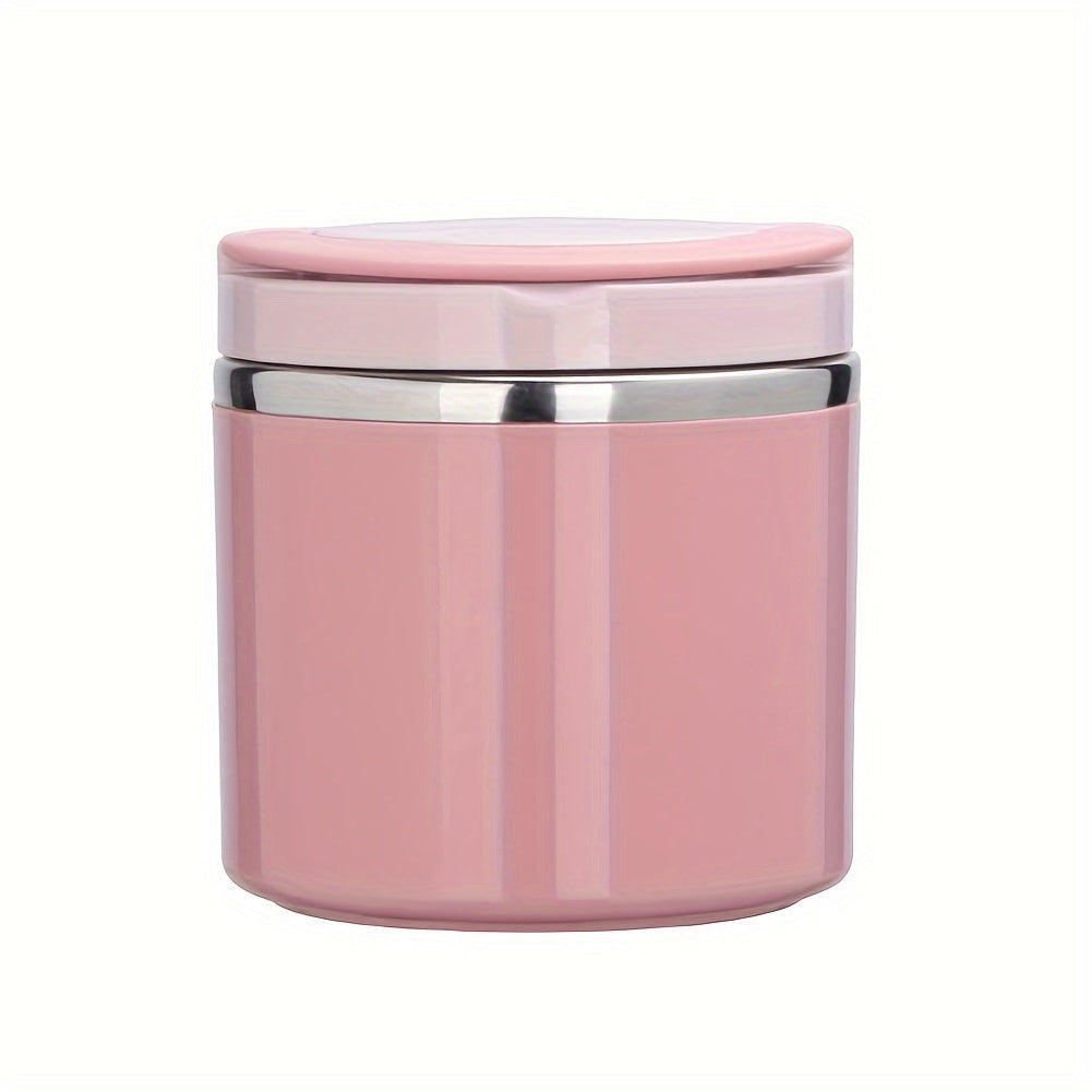 Insulated Lunch Box Stainless Steel 630ml - Leakproof Bento Box with Handle, Stackable Thermal Food Container for Office School Camping Picnic - Pink Blue Green
