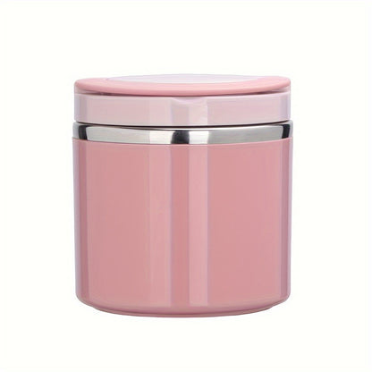 Insulated Lunch Box Stainless Steel 630ml - Leakproof Bento Box with Handle, Stackable Thermal Food Container for Office School Camping Picnic - Pink Blue Green