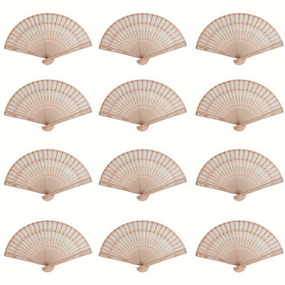 Wooden Folding Fans Bulk 50 Pack Sandalwood Hand Fans with Gift Bags for Wedding Favors Baby Shower Party Decoration Vintage Handheld Fan