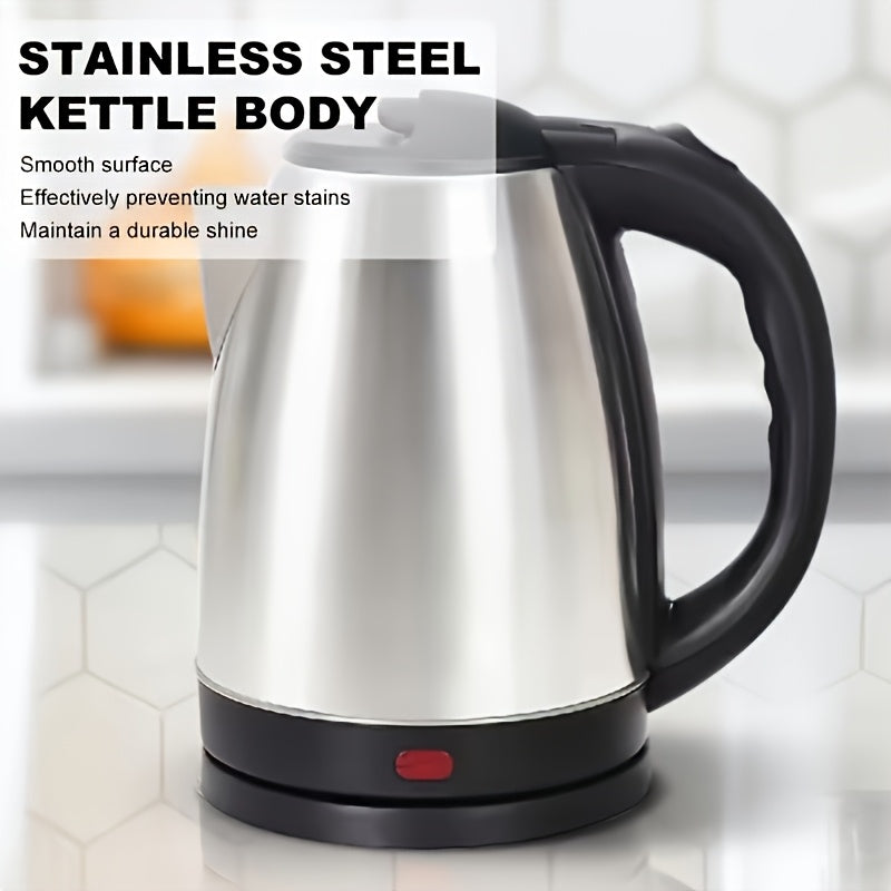 Stainless Steel Electric Kettle with Automatic Shut-Off, LED Indicator Light, Bpa-Free Double-Wall Design, Fast Boiling for Coffee And Tea, Back-To-School Gift, New Year Gift (2-Liter Large Capacity)