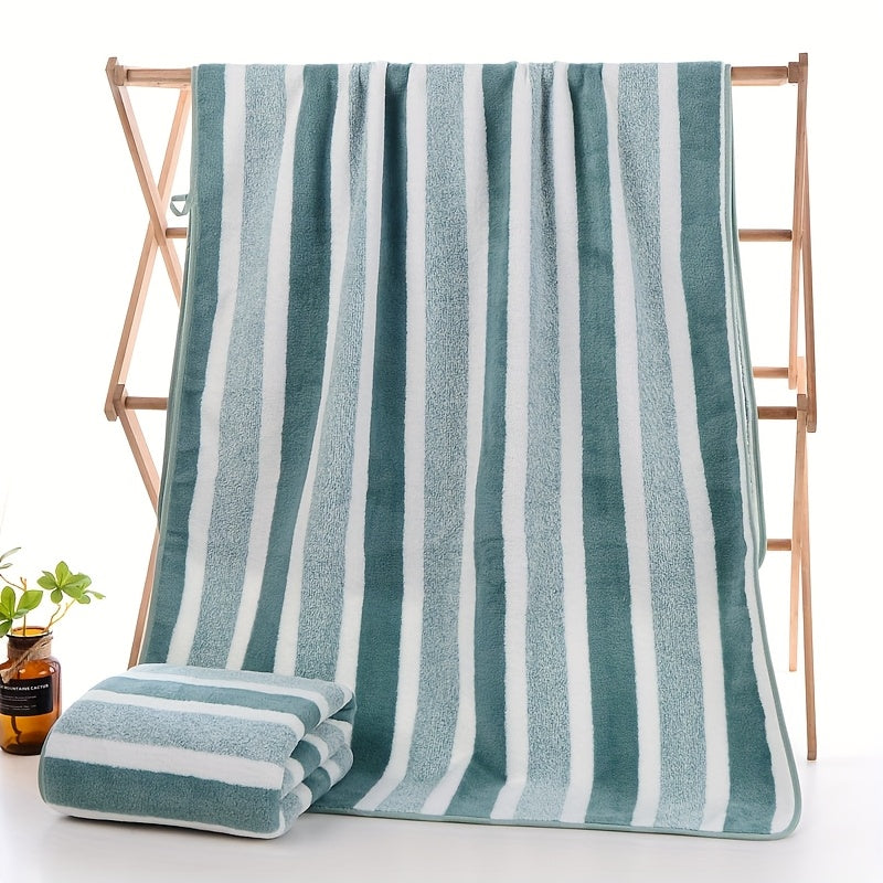 1/4pcs Striped Bath Towel Set, Beach Towel Bath Towel, Absorbent & Quick-drying Showering Towel, Super Soft & Skin-friendly Bathing Towel, For Home Bathroom, Ideal Bathroom Supplies Family Essentials.70x140cm/27.6x55.1 Inch.