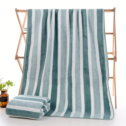 1/4pcs Striped Bath Towel Set, Beach Towel Bath Towel, Absorbent & Quick-drying Showering Towel, Super Soft & Skin-friendly Bathing Towel, For Home Bathroom, Ideal Bathroom Supplies Family Essentials.70x140cm/27.6x55.1 Inch.