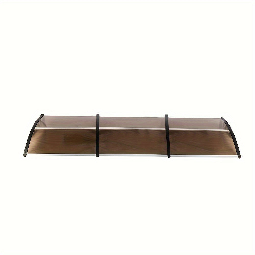 Awning for Windows And Doors Measuring 120 by 38 Inches, Featuring Plastic Brackets And Aluminum Strips for Sun Protection, Resistant to UV Rays, Rain, And Snow, Easy to Set Up, And Built to Last