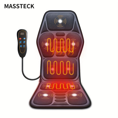 MASSTECK Massage Seat Cushion for Couch, Chair, Massager Mat with Heat, Lumbar Traction & Relax, 9 Vibration Motors & Triple Back Heating Pad, Full Body Massager for Back Waist Hip Leg, Massager Gift for Mom/Dad/Women/Men, Christmas Gift