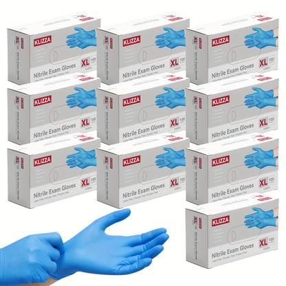Blue Nitrile Gloves (1000pcs/10boxes) 6.5mil Thickened Disposable Latex-free, Powder-free, Special For Household Kitchen Cleaning, Food Handling, Hair Dyeing, Christmas Gifts