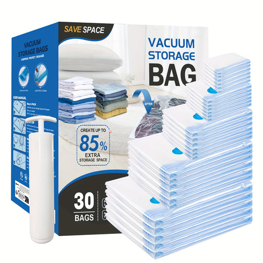 Vacuum Storage Bags Space Saver Bags for Clothes Comforters Bedding Travel Luggage – Extra Thick Jumbo Seal Bags 4pcs 8pcs 10pcs 12pcs 20pcs 30pcs