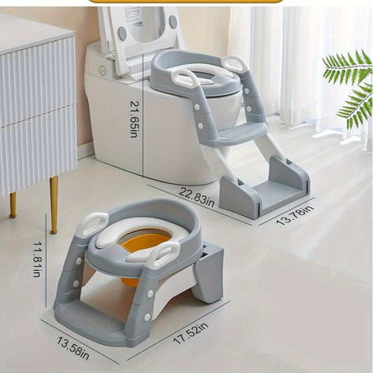 Potty Training Toilet Seat 2 In 1 Toddler Toilet Seat And Step Splash Guard Kids Toilet Seat With Ladder Anti-Slip Pad Potty Toilet Foldable Kids Potty Seat Toilet Seat For Kids Boys Girls