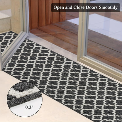 Non-Slip Moroccan Trellis Runner Rug - Long Hallway Carpet Suitable for Entryway, Kitchen, Bathroom - Machine Washable Floor Rug with Moroccan