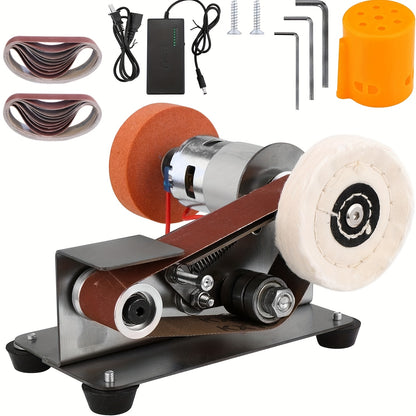 15 Degree Knife Sharpener Electric Bench Grinder Sanding Machine, 7 Adjustable Speed Table Top Grinder Polisher for DIY Woodworking, Metal, Knife Making (Plus Kit)