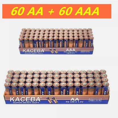 60 AA and 60 AAA Batteries 1.5v. Wholesale Lot New Fresh Low draining devices, Remotes, Clocks, Lamps