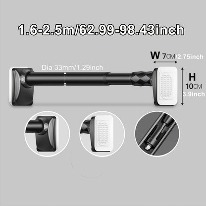 15.75inch - 196.85inch No Drilling Curtain Rail 33Mm Diameter Telescopic Shower Curtain Rod, Extendable Telescopic Rod, Long Adjustable Curtain Rod for Large Windows