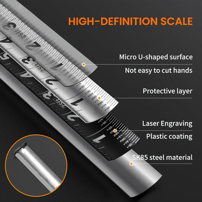 2026 New 25ft Stainless Steel Measuring Tape, Anti Rust, Strong Magnetism on The Bottom, Hollow Design, Gift Tape, Portable Self-Locking Tape Measure for Household Woodworking