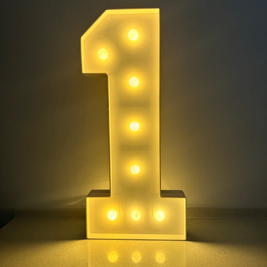 3ft Glowing Number Sign – Warm White LED 3D KT Board 36 Inch Freestanding Party Decoration for Birthday Anniversary Wedding