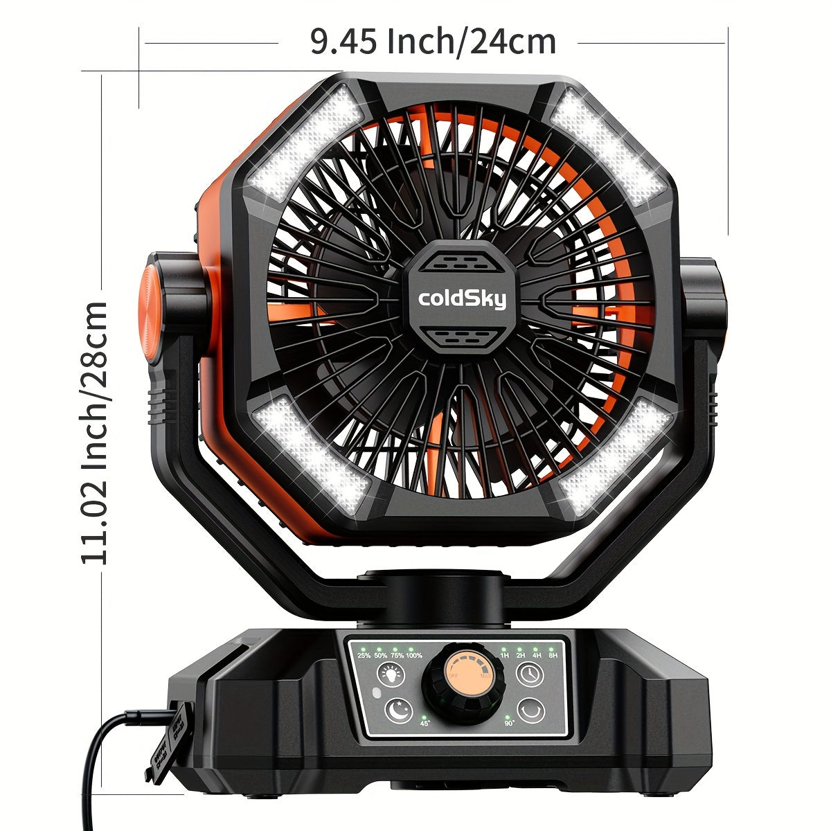 Camping Fan Battery Powered 20000mAh, Dual Motor 8-Speed Portable Tent Fan with Remote Control, 4 LED Lanterns and Hanging Hook, Rechargeable Outdoor Fan for Camping, Power Outage, Construction Site