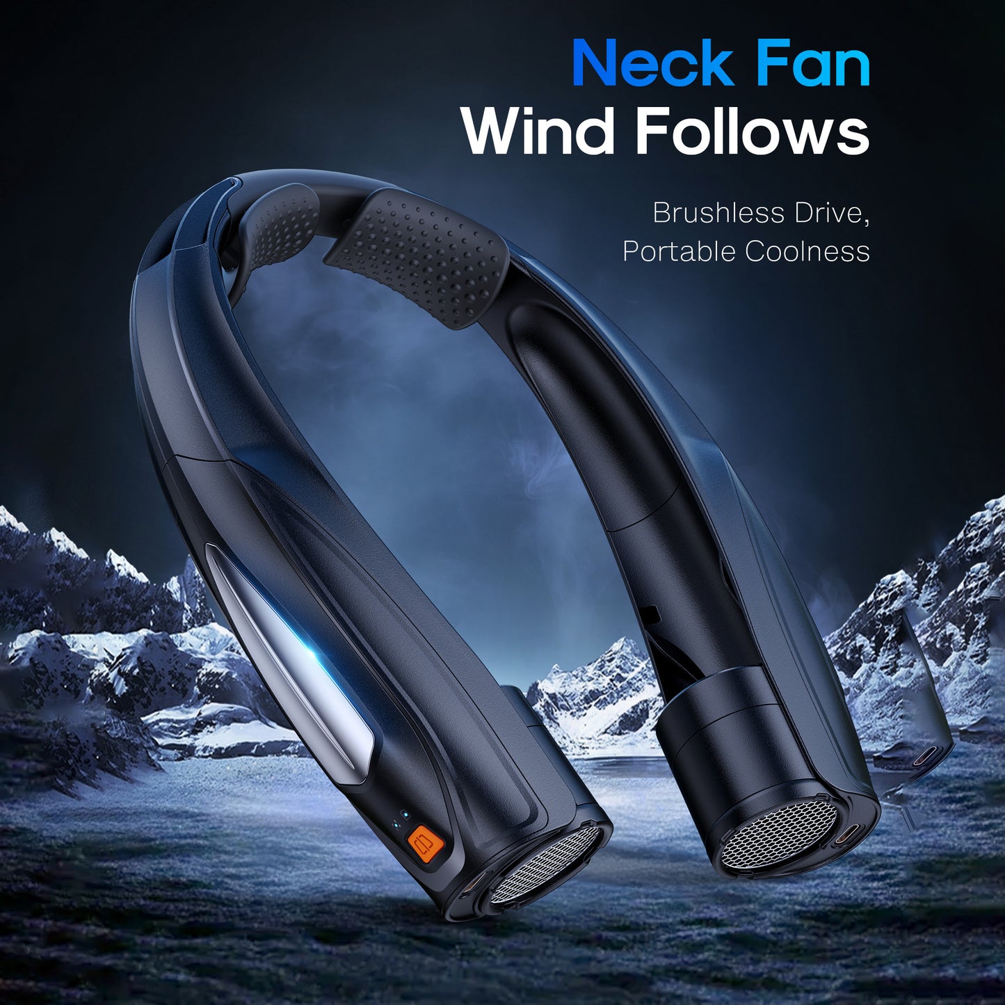 Ultra-Long Battery Life: 6-20 Hours, Dual Wind Speeds, Super Quiet Brushless Motor, 3000mAh*2, Durable USB Charging, Soft Silicone Neck Strap, Ideal for Work, Travel, Sports, and Outdoor Activities, Outdoor Sports Fan|Ergonomic Neckband Fan|Durable