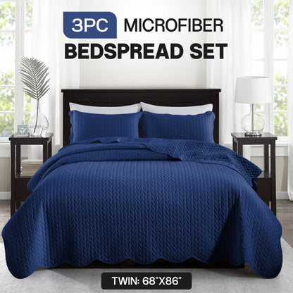 3pcs Bedspread Set Bedspreads with free Pillow Shams - Leaf Pattern Soft & Breathable Bedspread Lightweight Microfiber Bedspread - Modern Style Floral Pattern Coverlet For All Seasons - Christmas Gifts For Family And Friends (1 Bedspread, 1 Or 2 Pillow Sh