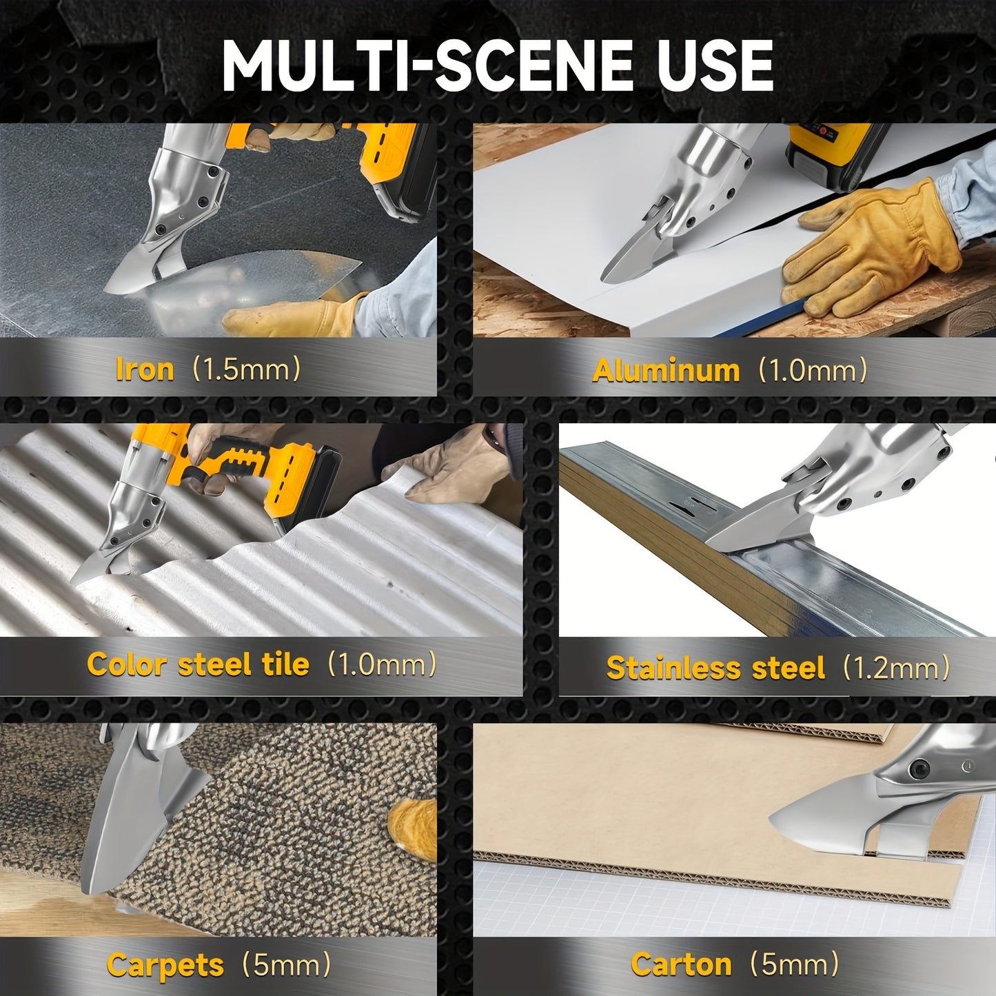 Metal Shear for Dewalt 20V Max Battery, Brushless Electric Metal Scissors for Cutting Stainless Sheet, Iron, Carpet, Leather, Cardboard (NO Battery)