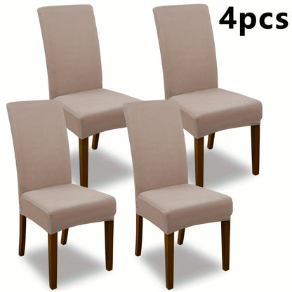 4pcs Set/6pcs Set Milk Elastic Home Kitchen Dining Chair Slipcover, Chair Cover, Furniture Protector For Wedding Office Living Room, Valentine'S Day Gift, Valentine'S Day Decorations