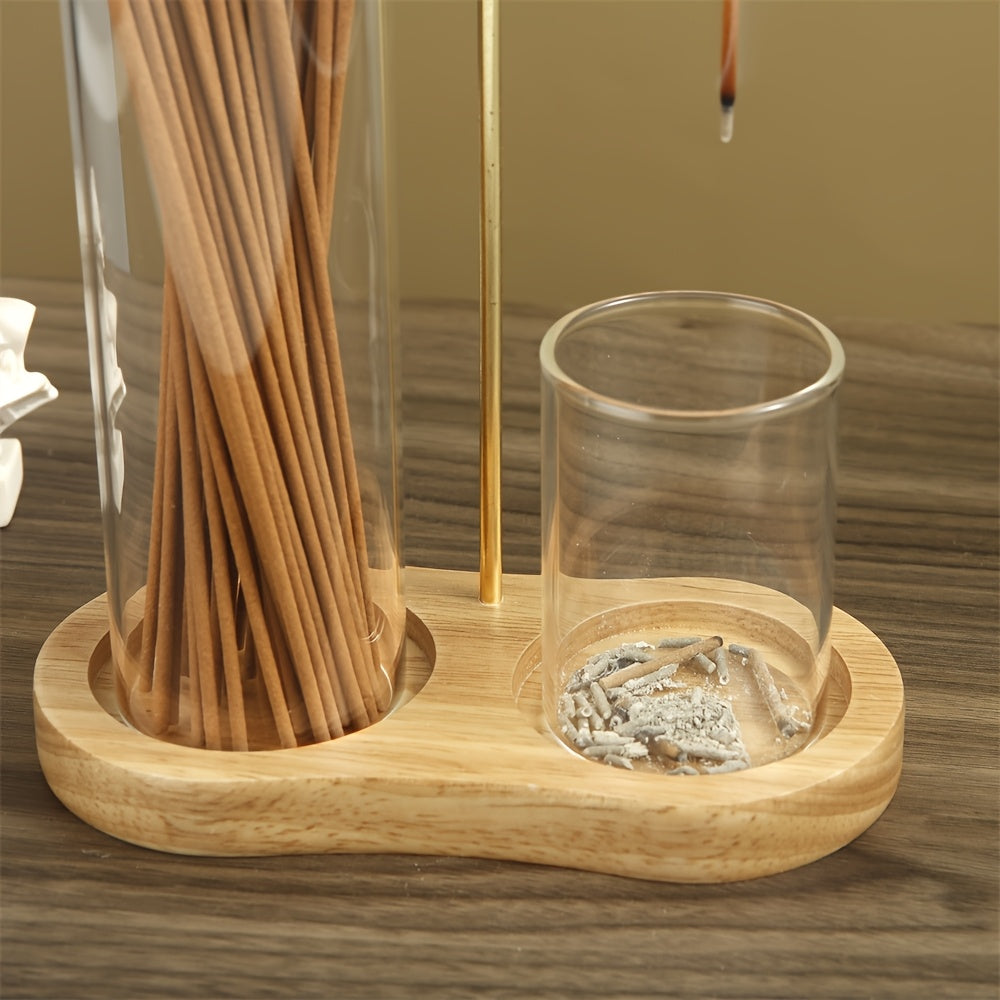 Two Glass Incense Holders, Creatively Designed for Tea Ceremonies And Home Decor, Suitable for Rooms And Garden Terraces, As Well As Meditation, Yoga, Spas