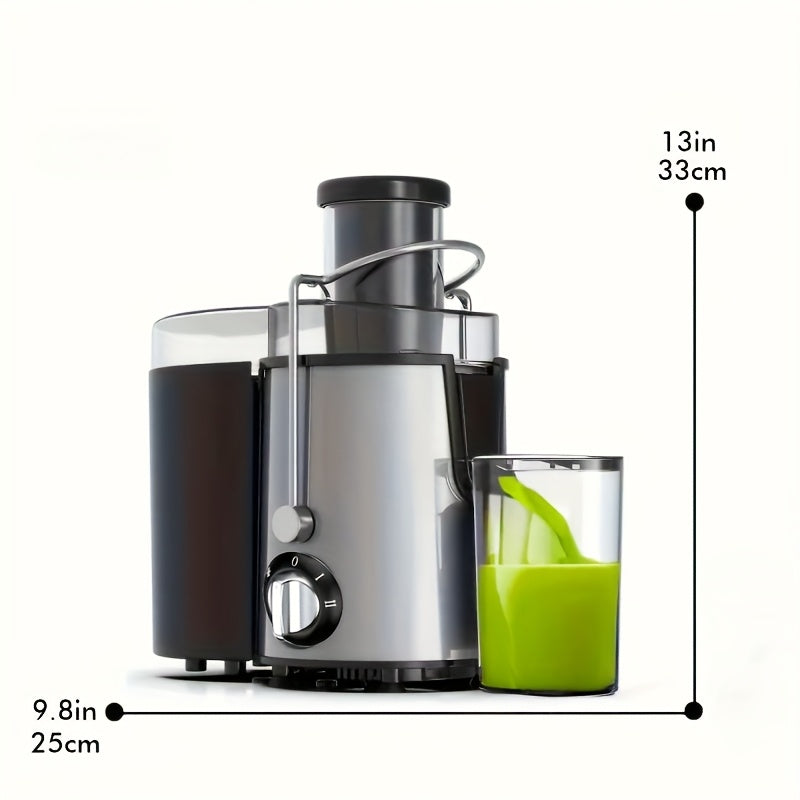 Household Multifunctional Juicer, Food Processor, Blender, Juice Extractor, Fruit Juicer, with Pulp Separation, Can Juice Various Fruits, 3-inch Wide-mouth Juicer Extractor, 3-speed Settings, Easy to Clean, Detachable, High Juice Yield